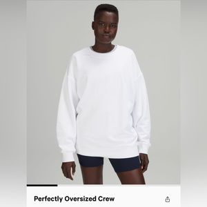 lululemon perfectly over sized crew, white